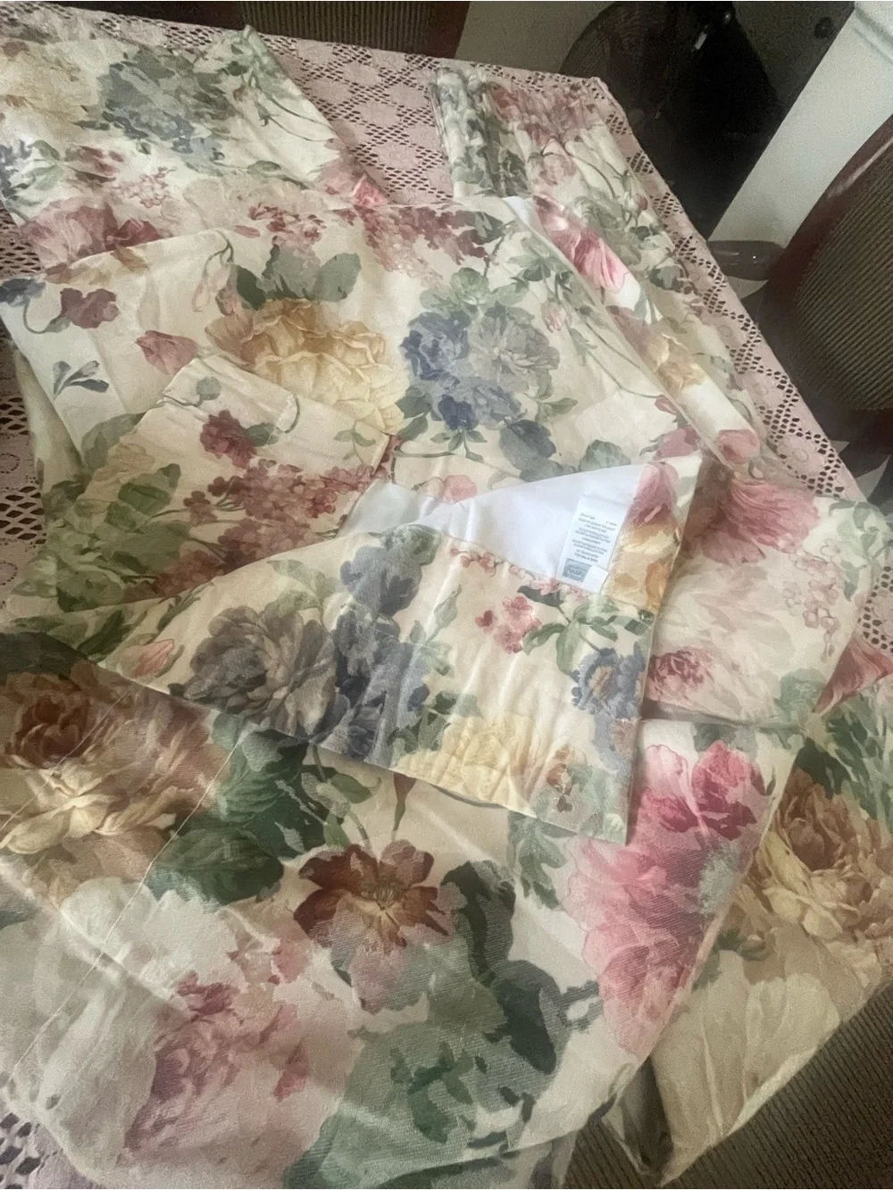 jcpenney Floral Panel Curtain in Pink, Yellow and Green